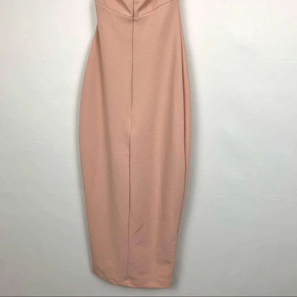 NWT Nookie X Revolve Boulevard Bodycon Square Neck Midi Dress Prima Blush Pink - Picture 8 of 9